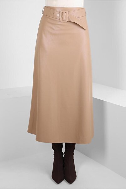 Alvina تنورة من الجلد الصناعي مع حزام 60525