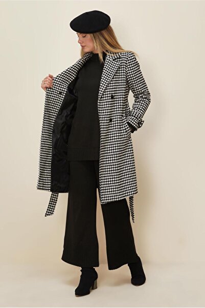Alvina Crow Patterned Belted Coat 90312
