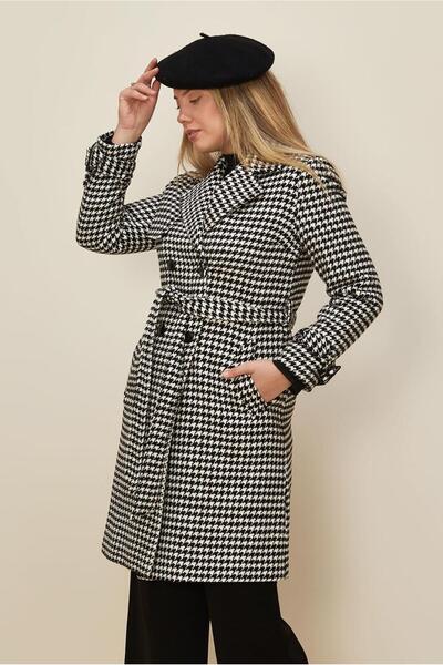 Alvina Crow Patterned Belted Coat 90312