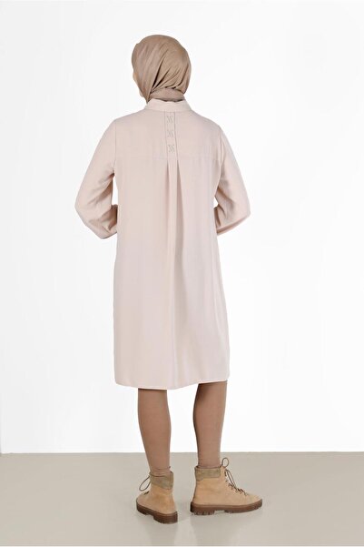 Alvina Crepe Tunic - Hidden Button Detail, Model 42288