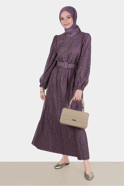 Alvina KEMERLİ DANTELLİ ELBİSE 42814