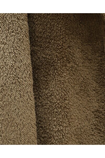 Modamorfo Buttoned plush jacket with pockets - coffee