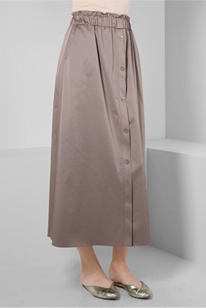 Alvina BUTTON DETAILED WAIST RUBBER SKIRT 60424