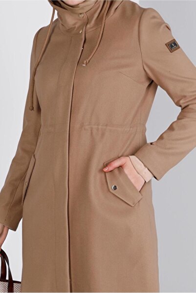 TRENDTESETTÜR WOMEN'S COFFEE (A.CAMEL) HOODED COAT T 90378