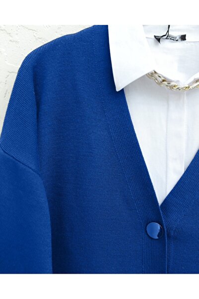 Modamorfo Zimní pletený kardigan s knoflíky -Saks