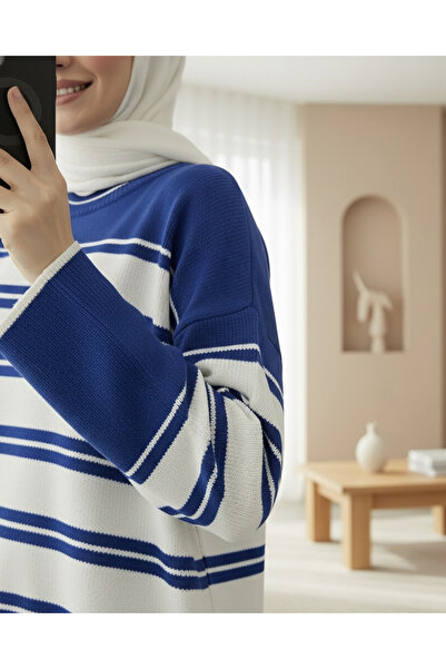 Modamorfo Велосипедна коміркова трикотажна туніка - синя