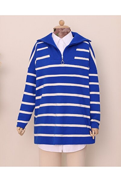 Modamorfo Туннік з напівзастібкою на блискавці та подвійною платою - синій