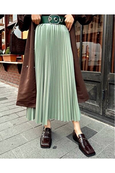 Modamorfo Elastic Waisted Pleated Skirt