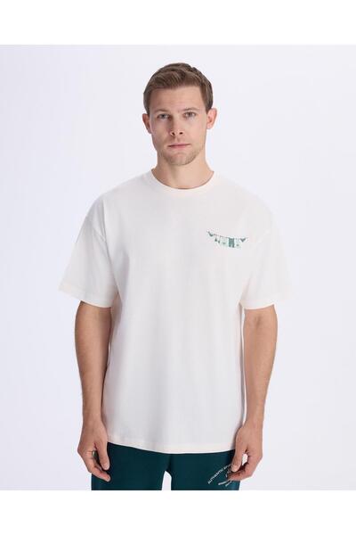 Kappa Authentic Graphik Parker Unisex Beyaz Comfort Tişört