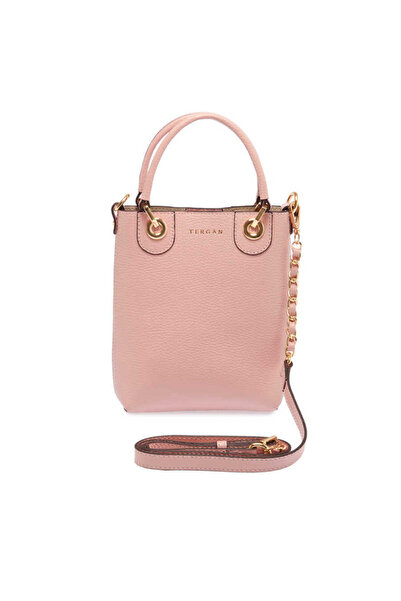 Tergan Pembe Hakiki Deri Kadın Çapraz Askılı Çanta - S23K1BC80095-T8A