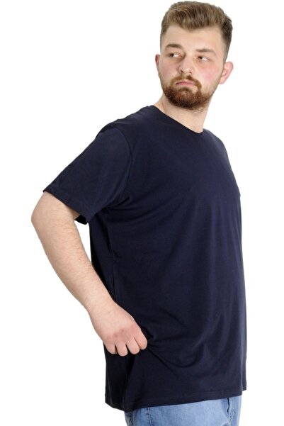 ModeXL Футболка великого розміру Mode Xl з вирізом на шиї з лайкри 20150 Navy Blue