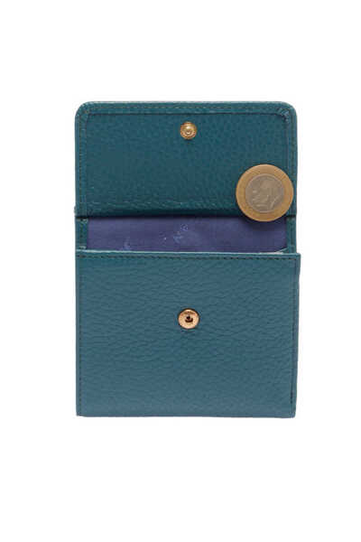 Tergan Blue Genuine Leather Women's Wallet - S1Cb00005627-T9L