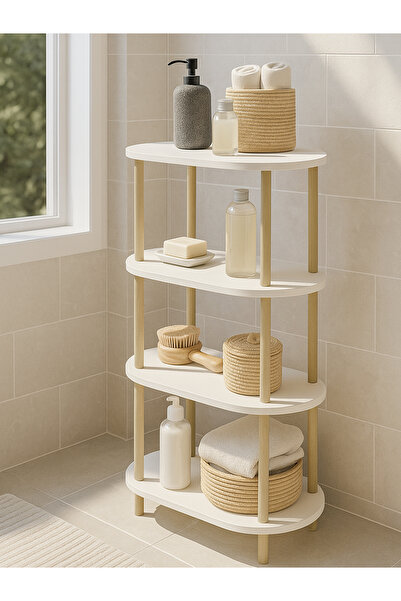 dorpek Embra Çok Amaçlı Dolap 4 Raflı Dolap Çok Amaçlı Kitaplık Beyaz