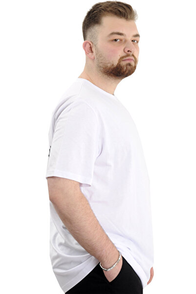 ModeXL Чоловіча футболка з велосипедним коміром і принтом - Mode XL, біла, TIME U24036