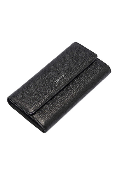 Tergan Portofel de damă din piele naturală neagră - S1CB00005719-A41