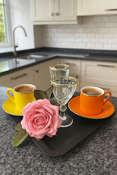 VENON 🦋   6 قطع على شكل فراشة 🦋   أسود 🦋   مقاوم للخدش ولا يظهر بصمات الأصابع 🦋   صينية تقديم القهوة والشاي