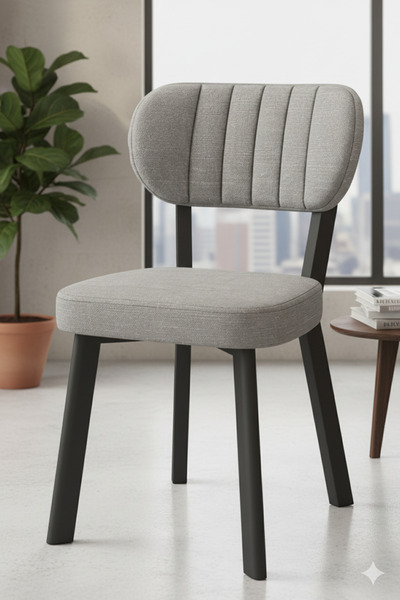 Mygusi Hazal Serisi Mutfak Sandalyesi, Yemek, Bahçe, Kafe, Modern Sandalye 1 Adet - Gri