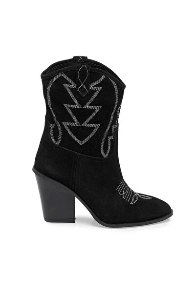 Tergan Siyah Hakiki Süet Deri Kadın Casual Bot - K23K1BT66943-A01