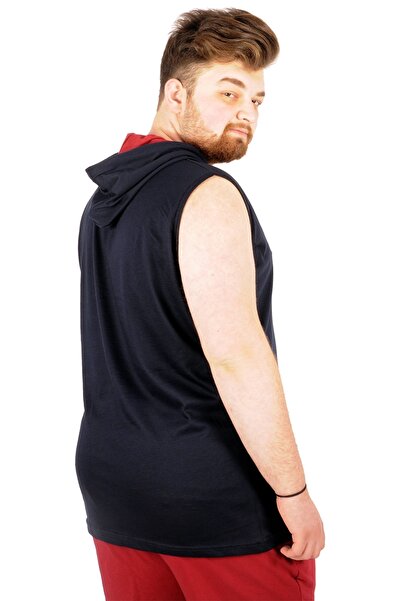 ModeXL Mode Xl Великий розмір Чоловічий безрукавний капюшон Basic 21125 Синій