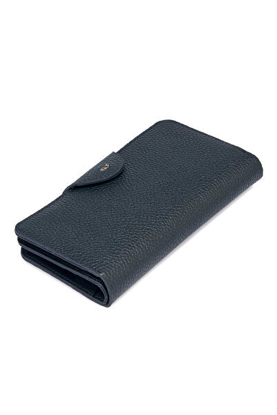 Tergan Lacivert Hakiki Deri Kadın Cüzdan - S1CB00005767-D6M