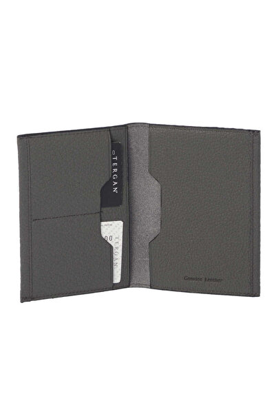 Tergan Gray Genuine Leather Unisex Passport Holder - S1Ps00001657-G35