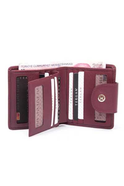 Tergan Claret Red Genuine Leather Women's Wallet - S1Cb00005674-K16