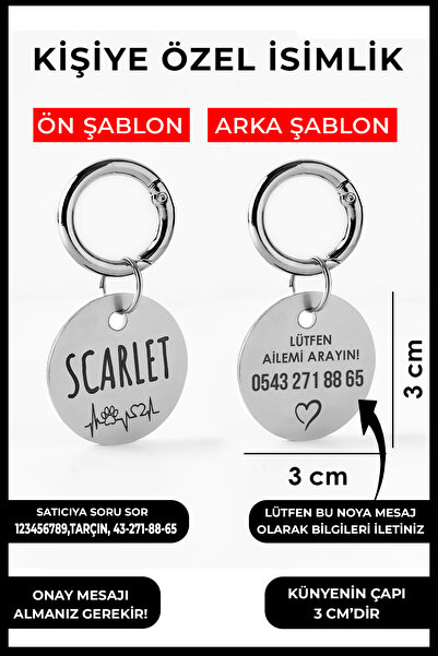 pasiole Metal Köpek Künyesi, Deri Köpek Isimlik, Köpek Kedi Tasması, Köpek Ma...