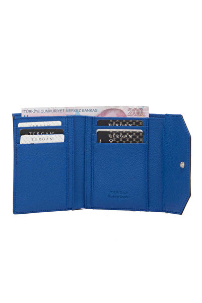Tergan Blue Genuine Leather Women's Wallet - S1Cb00005809-R3T
