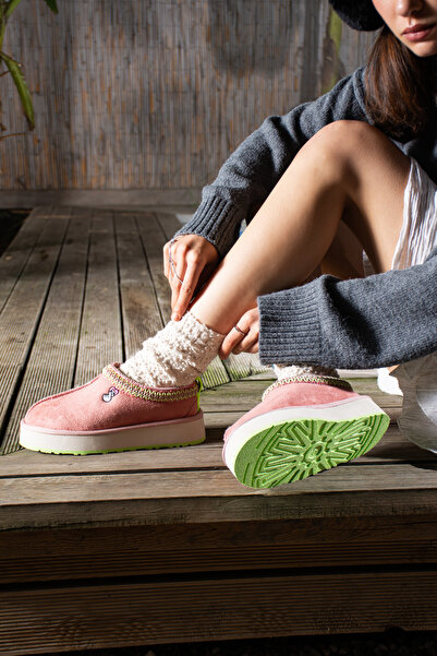 TexFoot Valentine Suede Fur Lined Colorful Sole Tazz Slippers