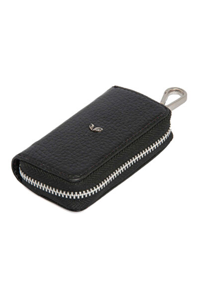 Tergan Black Genuine Leather Unisex Keychain - S1An00000257-A41