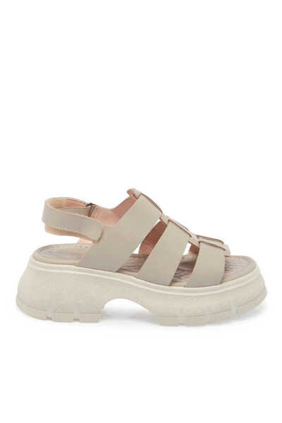 Tergan Bej Hakiki Deri Kadın Sandalet - K24Y1SN67154-S5Y