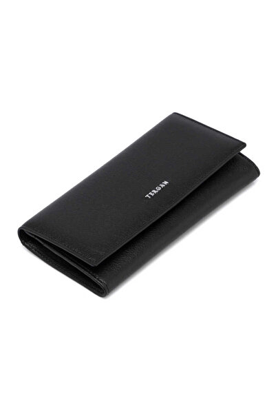 Tergan Μαύρο Γυναικείο Πορτοφόλι από Γνήσιο Δέρμα - S1CB00005807-A85