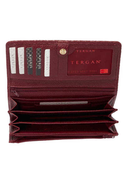Tergan Claret Red Genuine Leather Women's Wallet - S1Cb00005787-M71