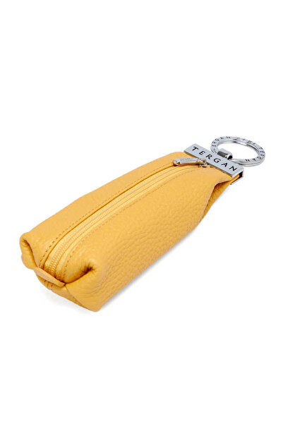 Tergan Sarı Hakiki Deri Unisex Anahtarlık - S1AN00000193-H28
