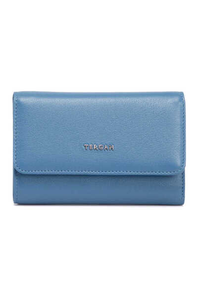 Tergan Blue Genuine Leather Women's Wallet - S1Cb00005730-K3A