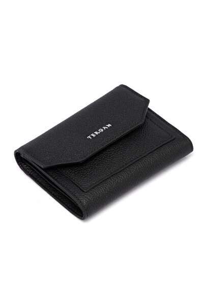 Tergan محفظة نسائية من الجلد الطبيعي باللون الأسود - S1CB00005809-H52