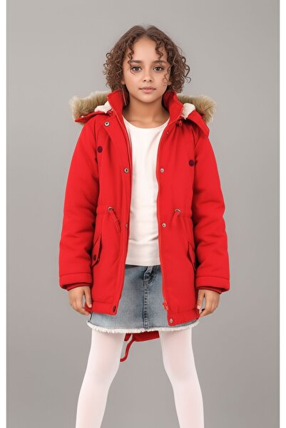 JOGCO Geacă groasă de iarnă pentru copii, cu glugă detașabilă și fleece la in...