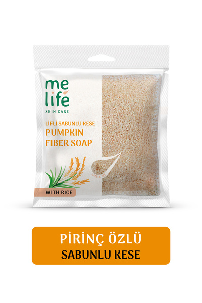 MELIFE مقشر استحمام مملوء بالصابون مع ألياف اليقطين وخلاصة الأرز