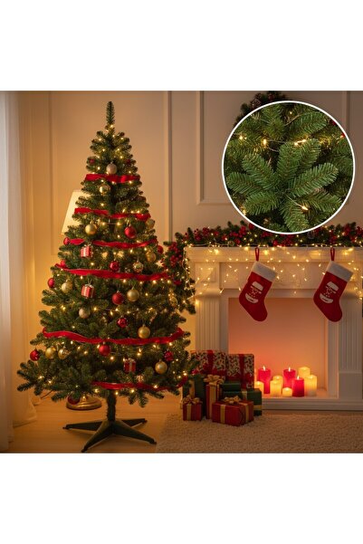 PROCART Artificial Christmas tree, Premium quality, height 220 cm and gift stand
