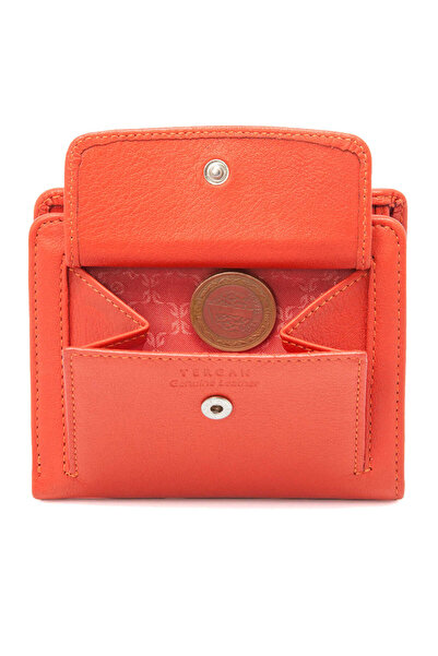 Tergan Orange Genuine Leather Women's Wallet - S1Cb00005674-J1G
