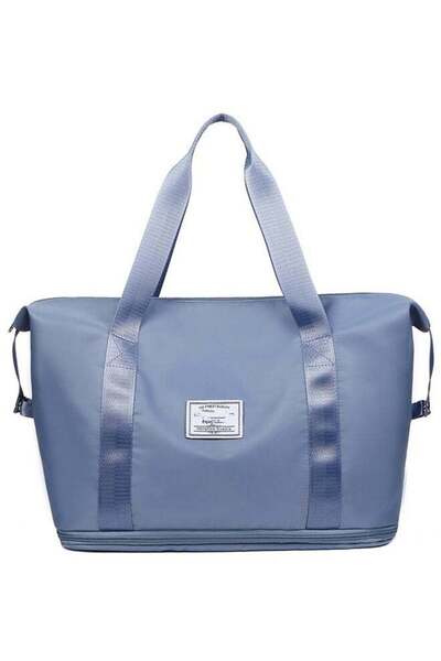 Bukela حقيبة سفر قابلة للطي مع حجرات مبللة، لون أزرق للسيدات