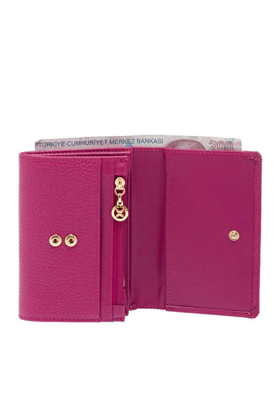 Tergan Fuchsia Genuine Leather Women's Wallet - S1Cb00005815-M9F