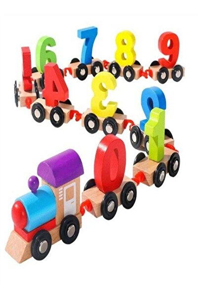 Bukela لعبة قطار بناء رقمي، خشبية، لتنمية إبداع الأطفال