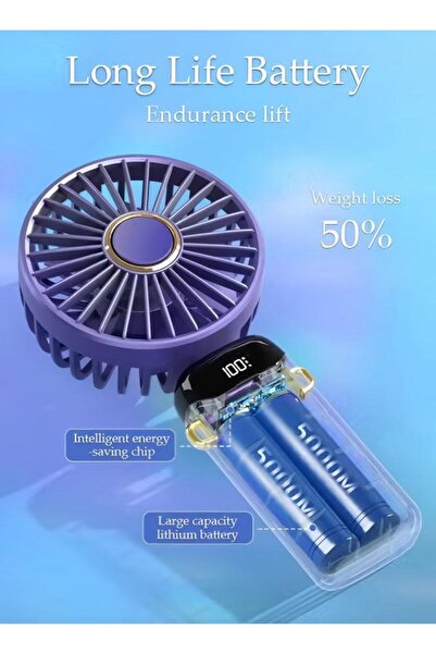 Generic Portable Mini Handheld Fan for Travel, Rechargeable Fan, 5 Speed Ultra Quiet Desk Fan