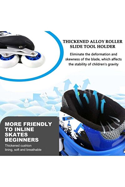 Arabest Kids Inline Skate Set with Luminous Wheels, for Begginers