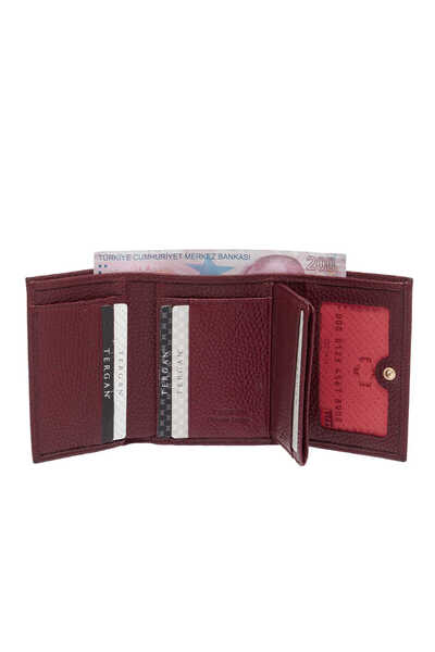 Tergan Claret Red Genuine Leather Women's Wallet - S1Cb00005633-M71