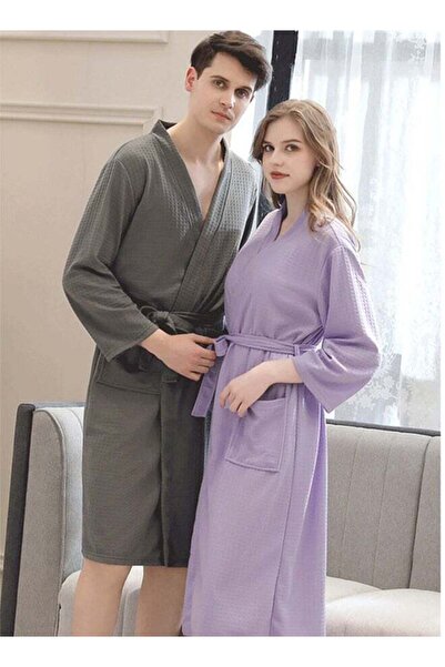 Arabest Couple Kimono Bathrobes, Waffle Weave, Unisex for Spa/Shower