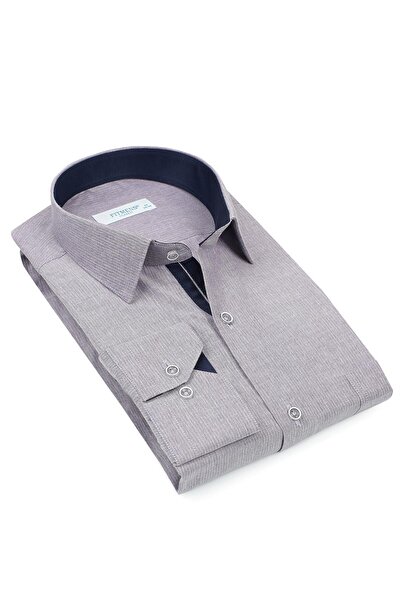 Fitmens قميص رجالي كلاسيكي بأكمام طويلة من القطن والكتان في صندوق هدايا FS-00...