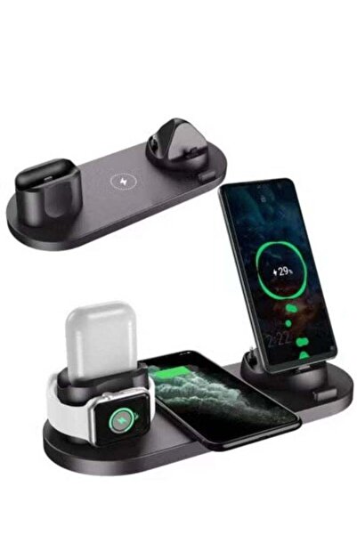 Bukela 6-in-1 Wireless Charging Station, 15W, for iPhone and Samsung