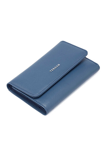 Tergan Mavi Hakiki Deri Kadın Cüzdan - S1CB00005730-T0R